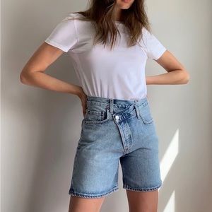 AGOLDE Criss Cross Denim Shorts
